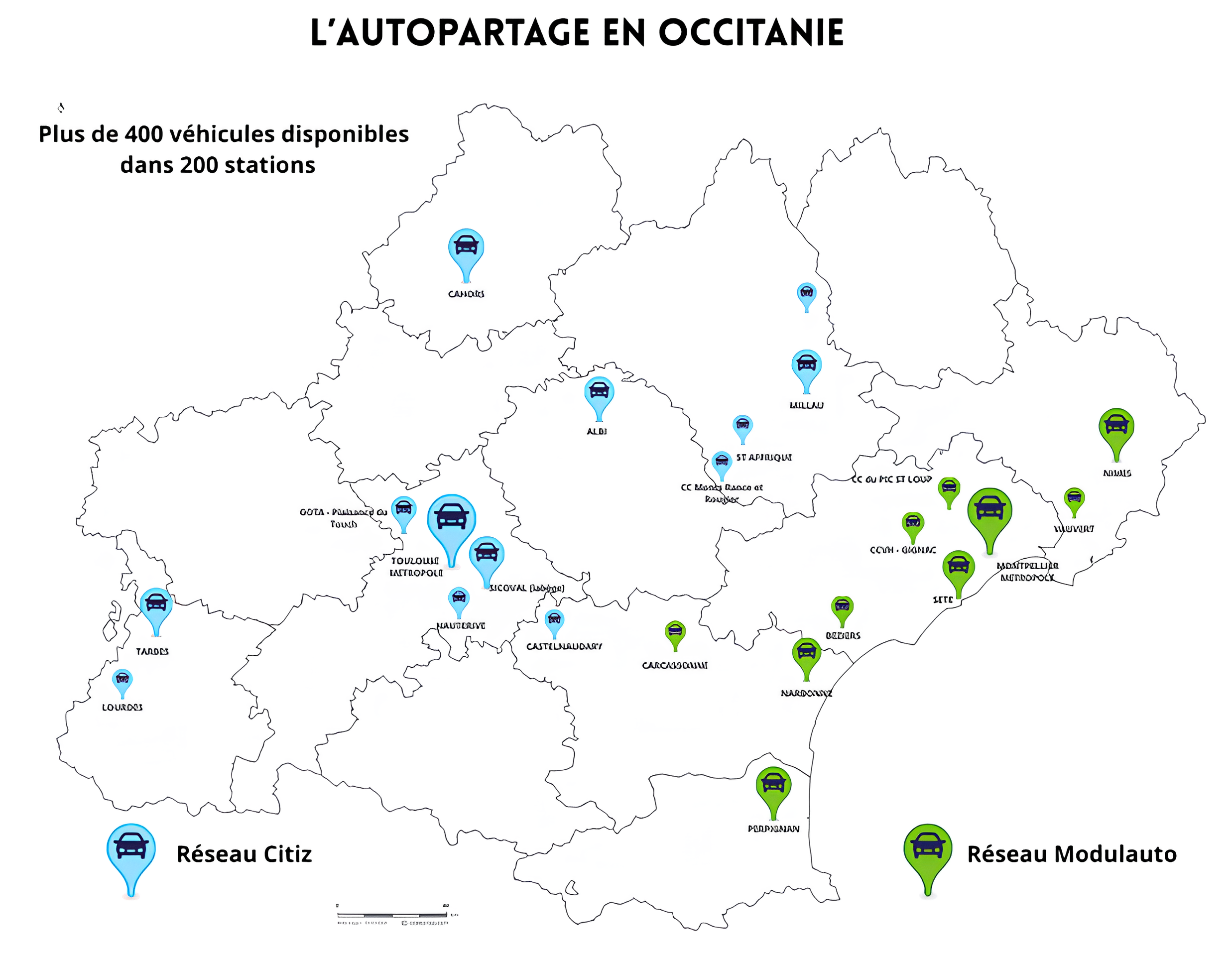 Développement de l'autopartage en Occitanie